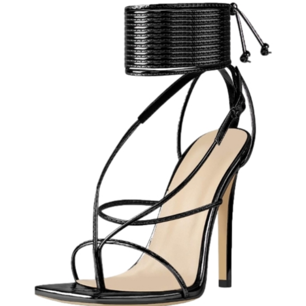 🆕 LISHAN Women's Thong Sandals Lace Up Strappy High Heels